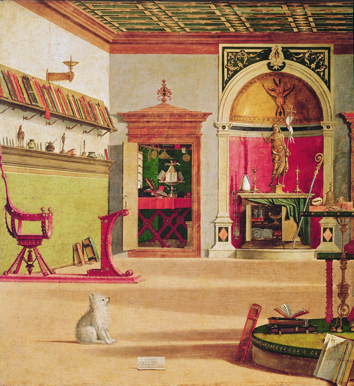 St. Augustine Vizyonunun Detayı, c.1502-08 (detay 932) by Vittore Carpaccio