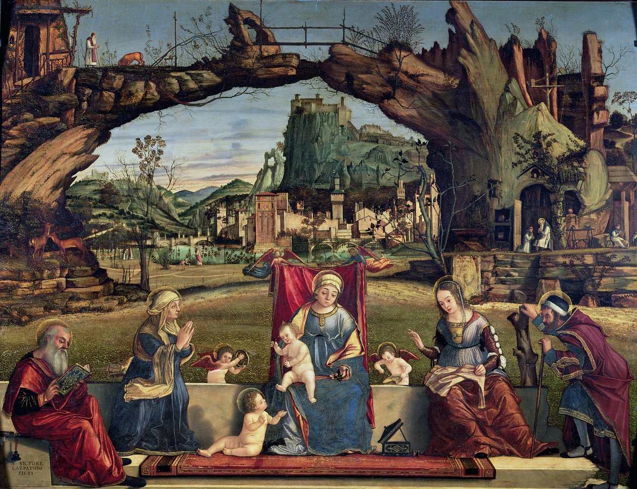 ಪವಿತ್ರ ಸಂಭಾಷಣೆ, c. 1500 (ವಿವರಕ್ಕಾಗಿ 84003 ನೋಡಿ) turk by Vittore Carpaccio