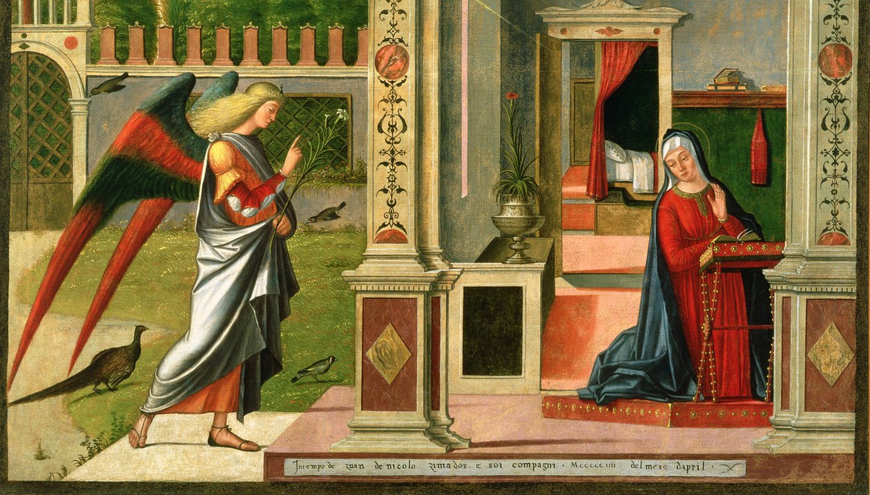 120955 panel detayındaki Müjde yağı by Vittore Carpaccio