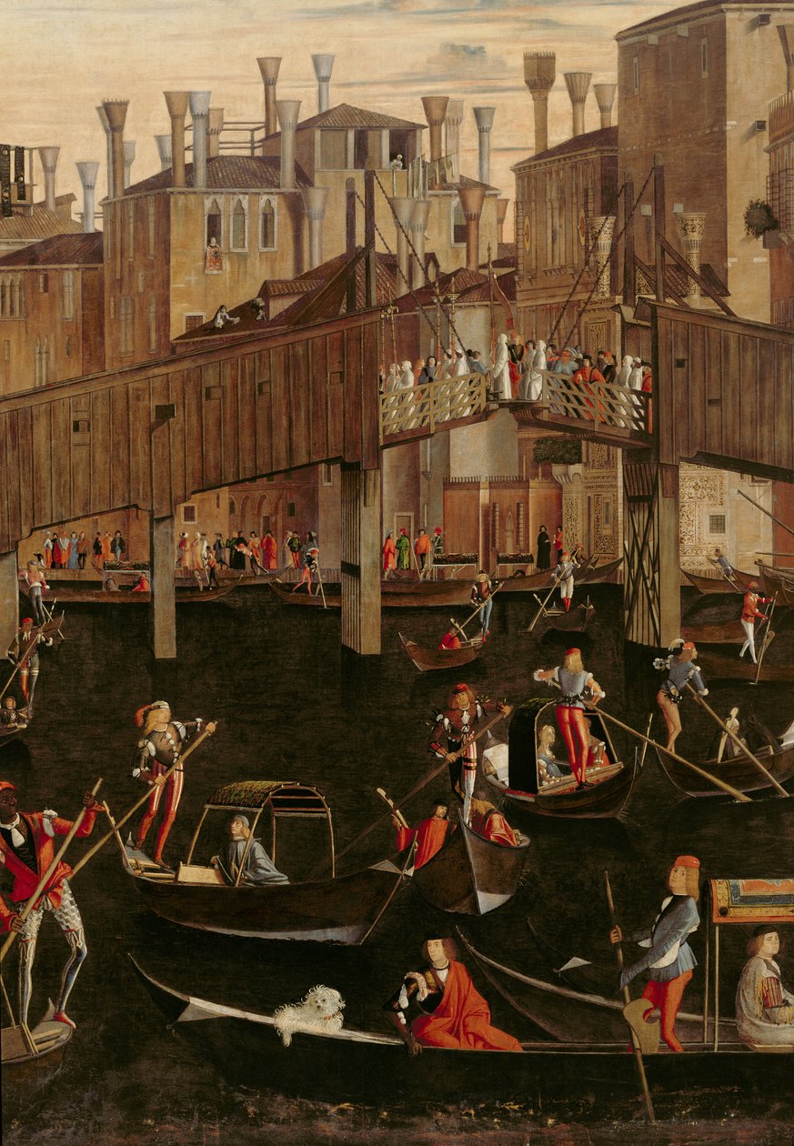 Gerçek Haç Kalıntısı Mucizesinden Ahşap Rialto Köprüsü, 29232 1494 detay by Vittore Carpaccio
