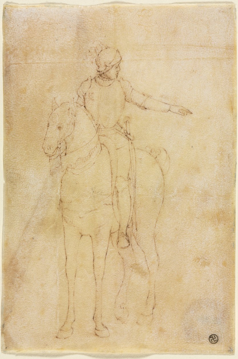 Atlı Zırhlı Figür, c. 1450. by Vittore Carpaccio