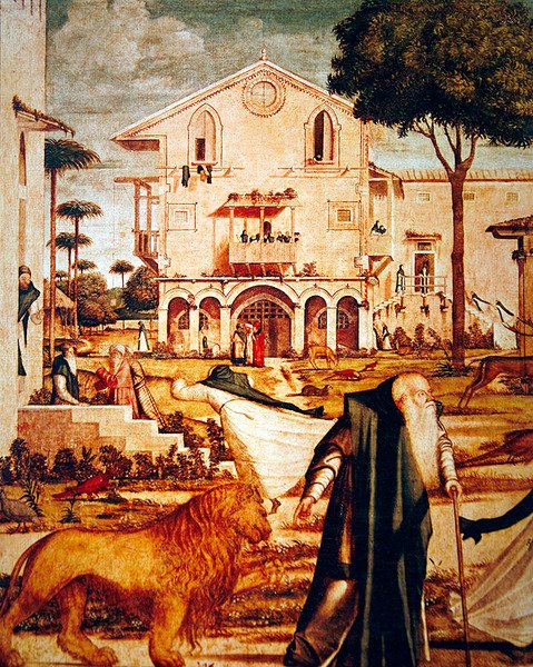 Aziz Jerome Aslanı Evcilleştirmeden Detay, c.1501-09 (ayrıntı 60932) by Vittore Carpaccio