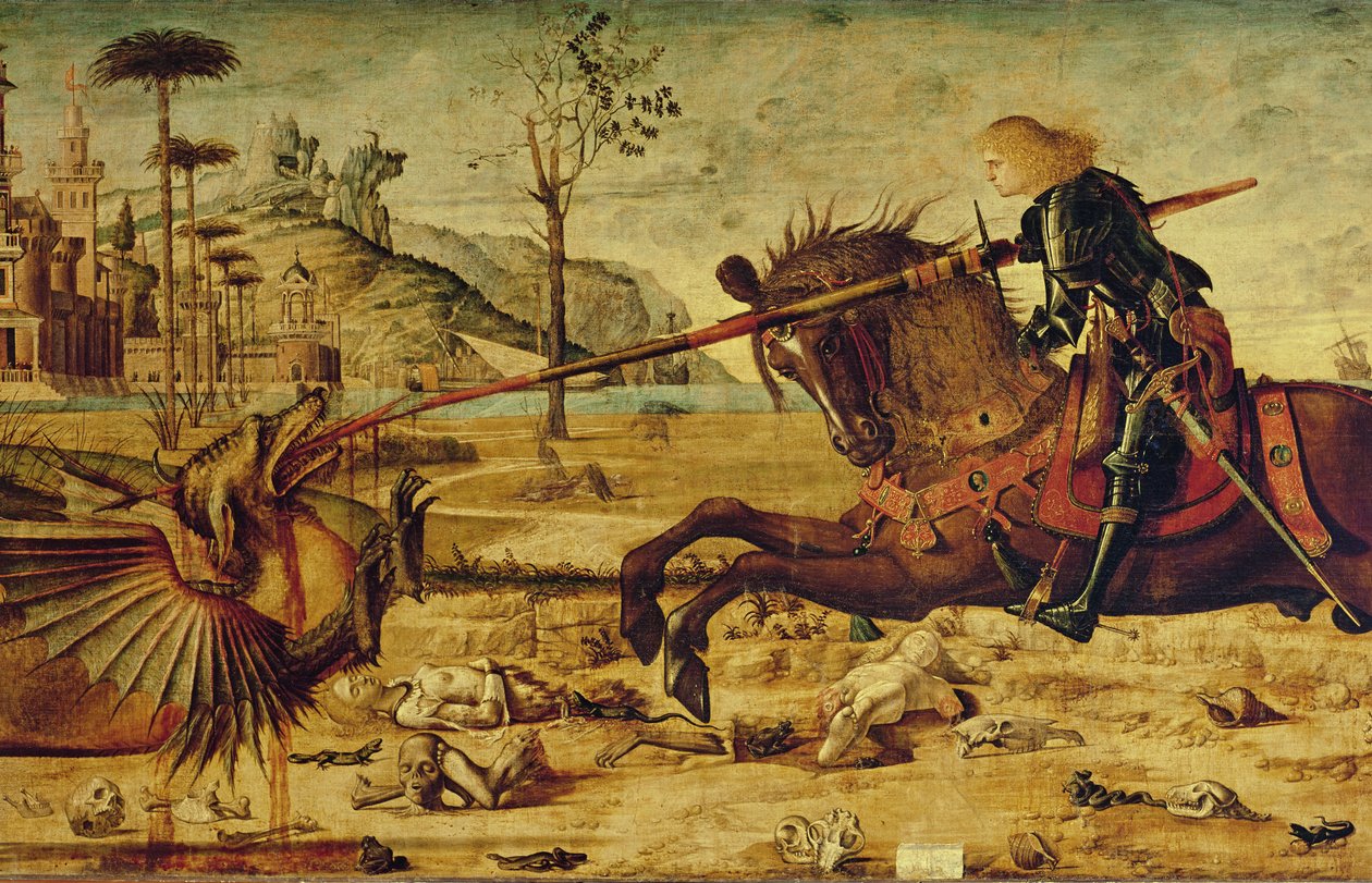 Aziz George Ejderhayı Öldürmek, 1502-07 (428017 detayı) by Vittore Carpaccio