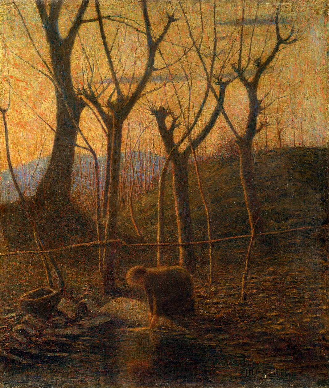 Ilık dere veya çamaşırcı kadın by Vittore Grubicy de Dragon