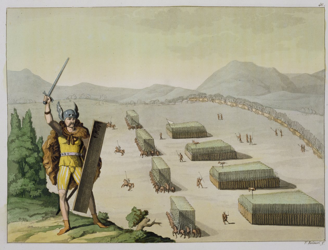 Savaşta Antik Keltler veya Galyalılar, c.1800-18 by Vittorio Raineri