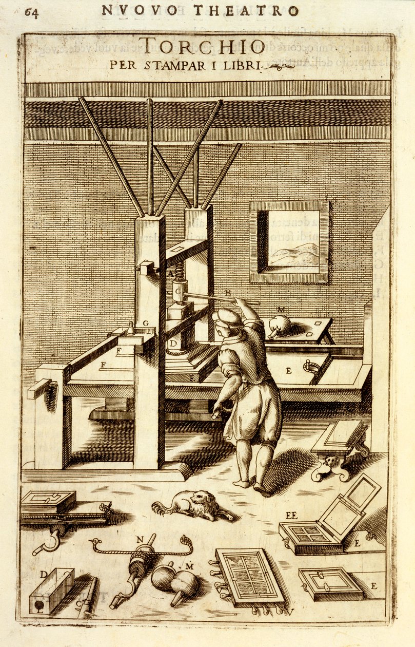 Kitap basmak için tipo, 1607 by Vittorio Zonca
