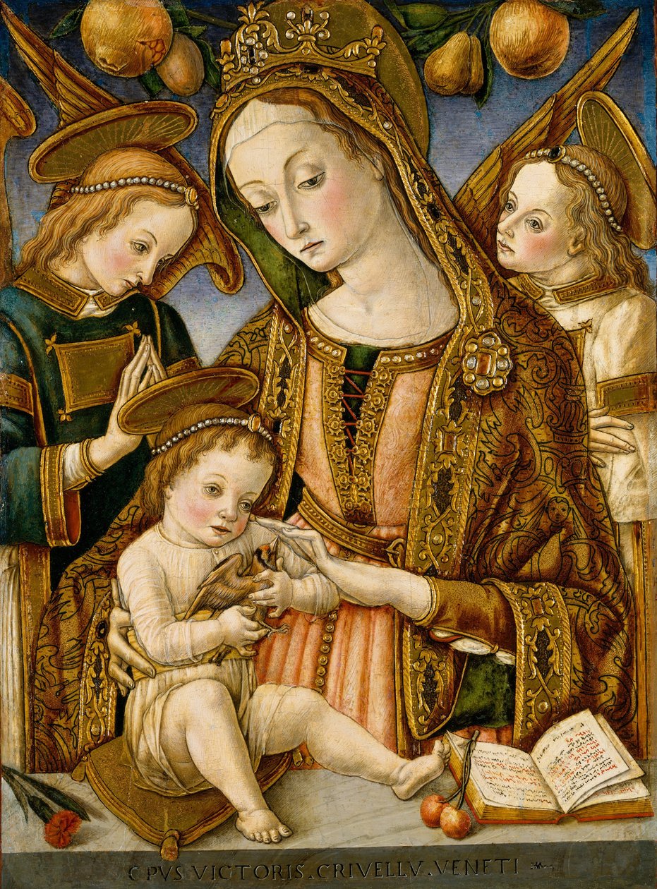 Madonna ve İki Melekli Çocuk, c.1481-82 by VittorioCrivelli