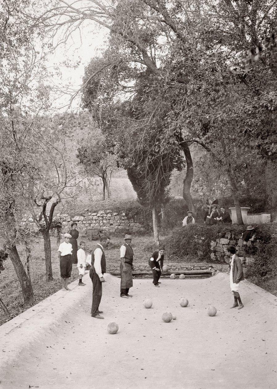 Bocce oyunu (s/b fotoğraf) by Vittorio Alinari