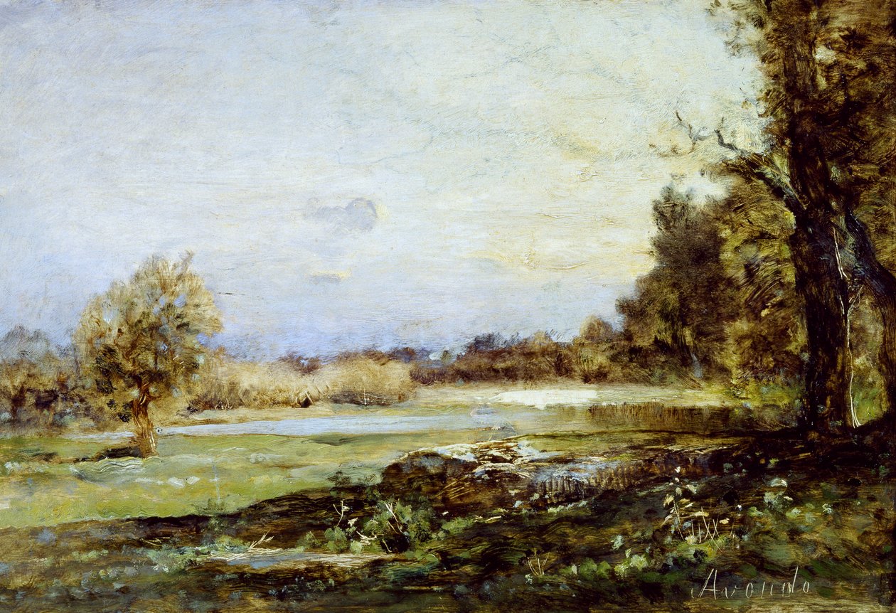 Ülke, yaklaşık 1870, Vittorio Avondo (1836-1910), tuval üzerine yağlı boya, 24x35 cm by Vittorio Avondo