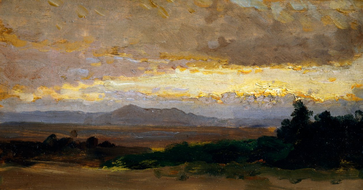 Manzara, Vittorio Avondo (1836-1910), panel üzerine yağlı boya by Vittorio Avondo
