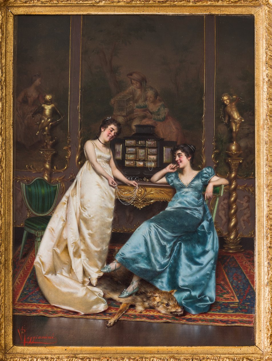 İnci Kolye (tuval üzerine yağlı boya) by Vittorio Reggianini