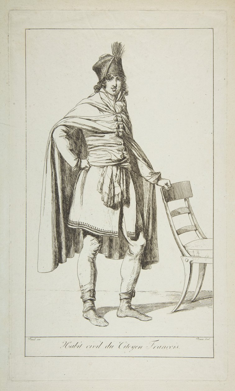 Fransız Vatandaşının Sivil Kıyafeti, 1794. by Vivant Denon