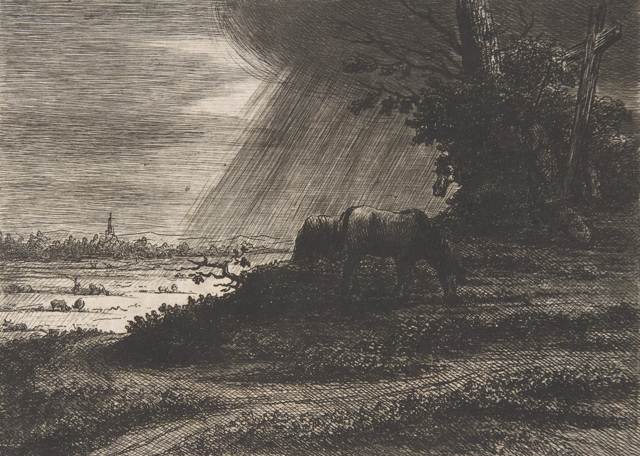 Fırtınalı manzara, 18. yüzyılın başları 19. yüzyıl. by Vivant Denon