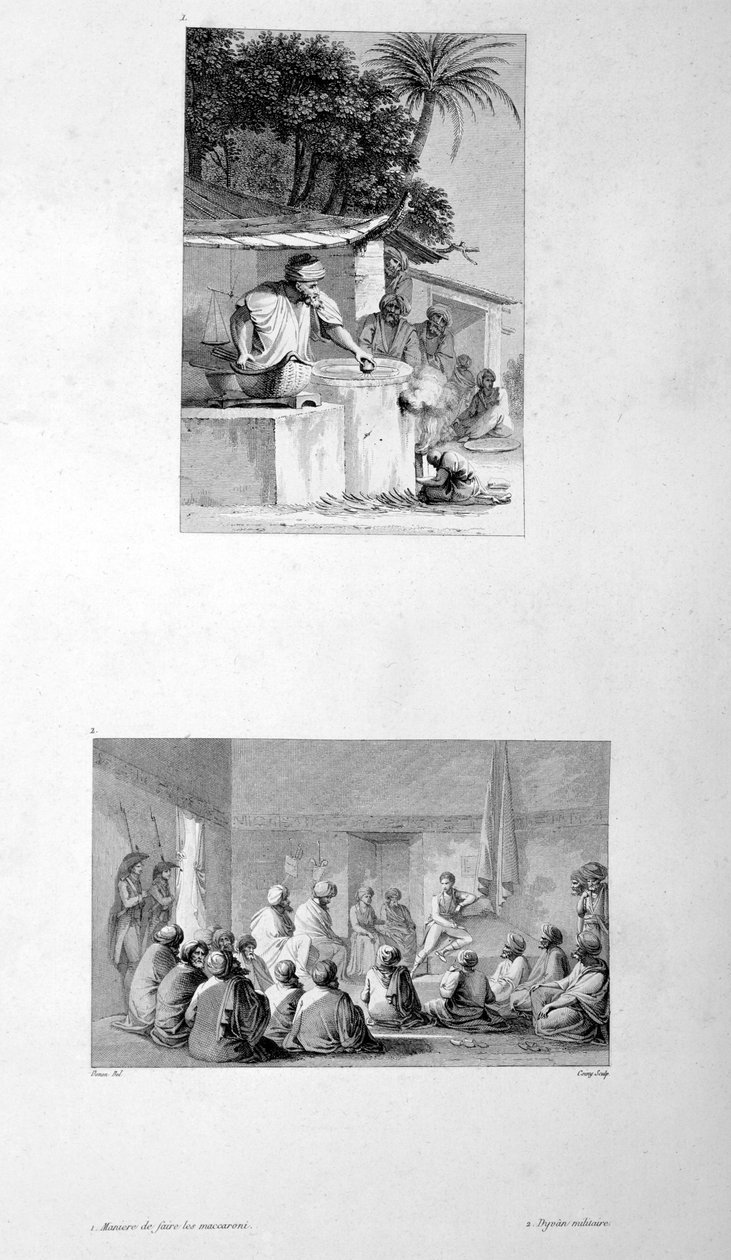 Makarna Yapımı ve Asker Buluşması, 1802 by Vivant Denon