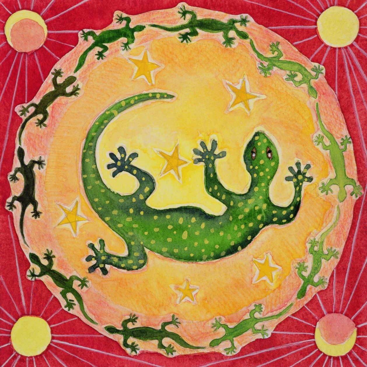 Gecko, 1998 (kağıt üzerinde wc) by Vivika Alexander