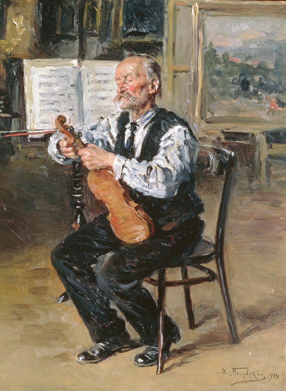 Bir Kemancı, 1914 by Vladimir Egorovic Makovsky