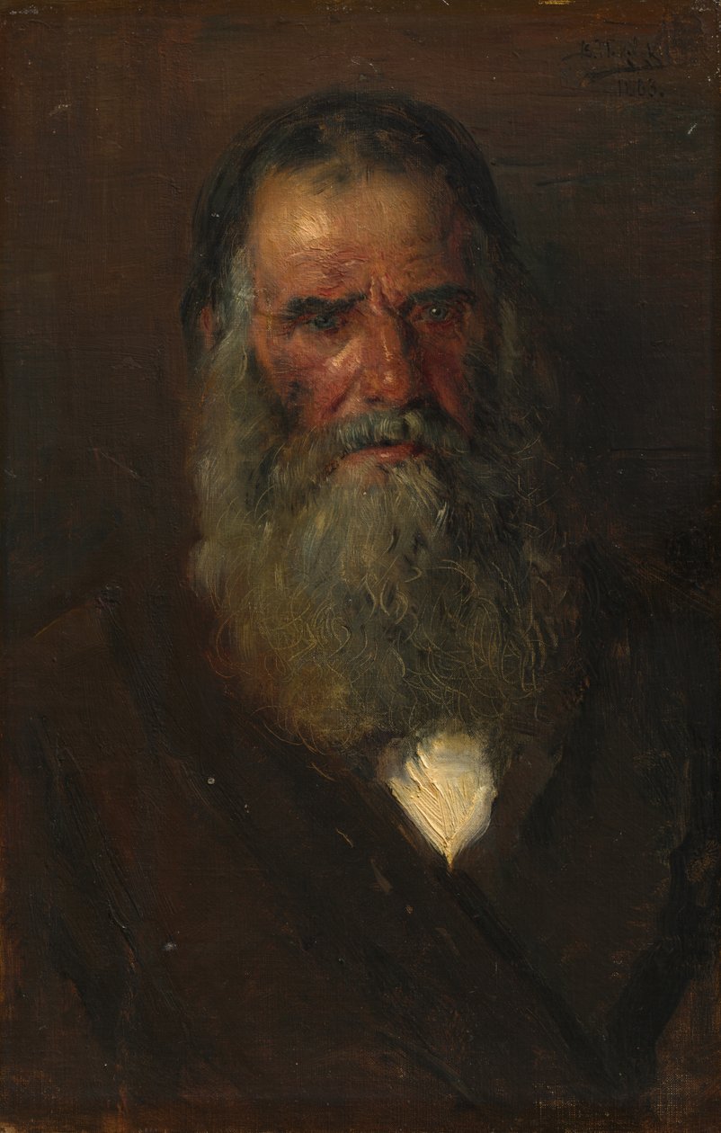 Yaşlı Bir Adamın Kafasının İncelenmesi by Vladimir Egorovic Makovskij