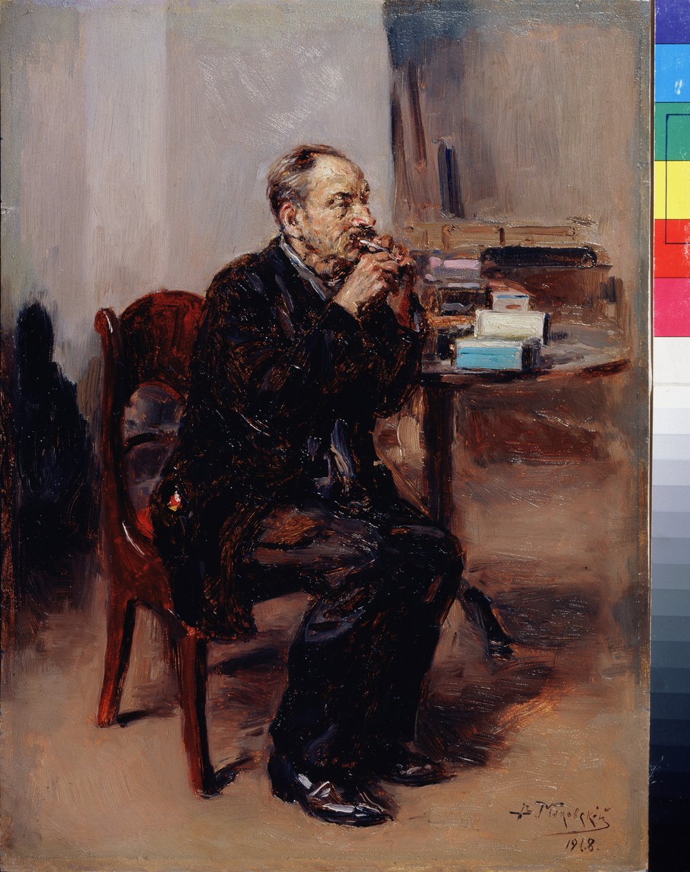 Tabac tadımı. (Tütün Tadımı). Peinture de Vladimir Yegorovich Makovski (Makovsky, Makovskij) (1846-1920), huile sur toile by Vladimir Egorovic Makovsky