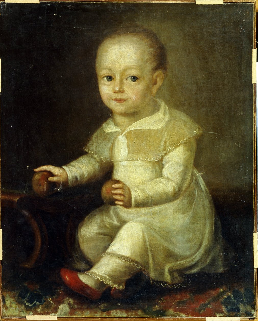 Elmalı bir çocuğun portresi. (Elmalı bir çocuğun portresi). Vladimir Lukitch Borovikovsky (veya Borovikovsky) (1757-1825) tarafından yapılan boyama by Vladimir Lukich Borovikovsky