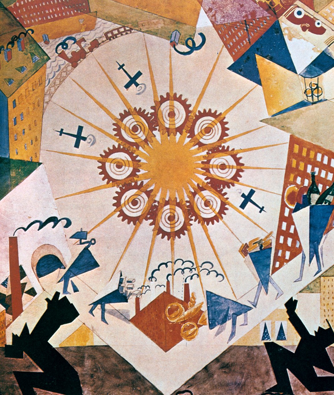 Mystery Bouffe için tasarım dekoru, 1919. by Vladimir Mayakovsky