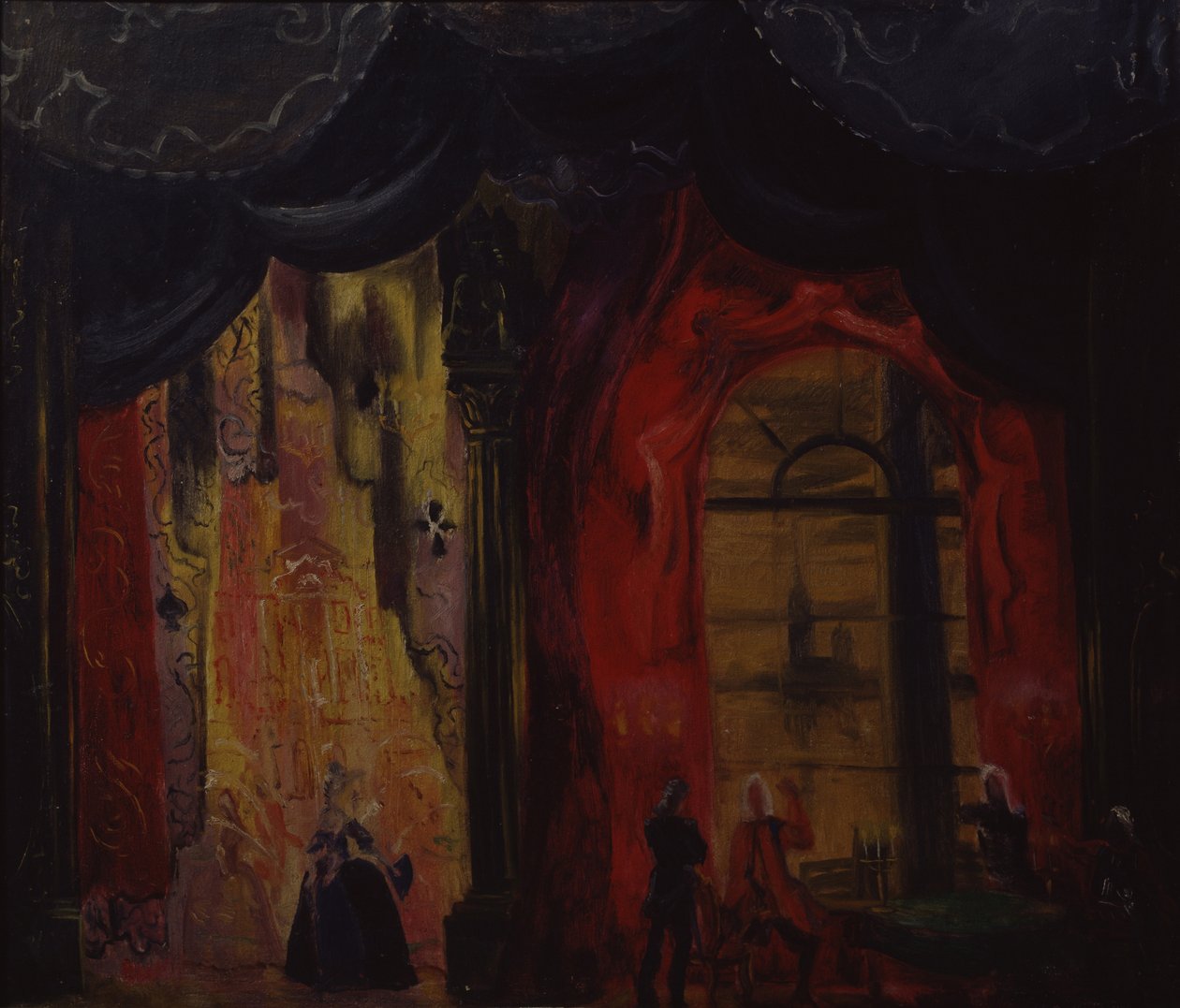Maça Kraliçesi operası için sahne tasarımı, P. Tchaikovsky, 1944 by Vladimir Vladimirovich Dmitriyev