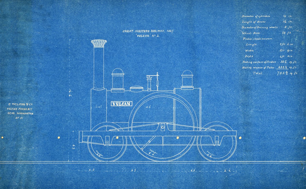 Great Western Demiryolu 'Vulcan' No.2 by Vulcan Foundry C. Tayleur & Co