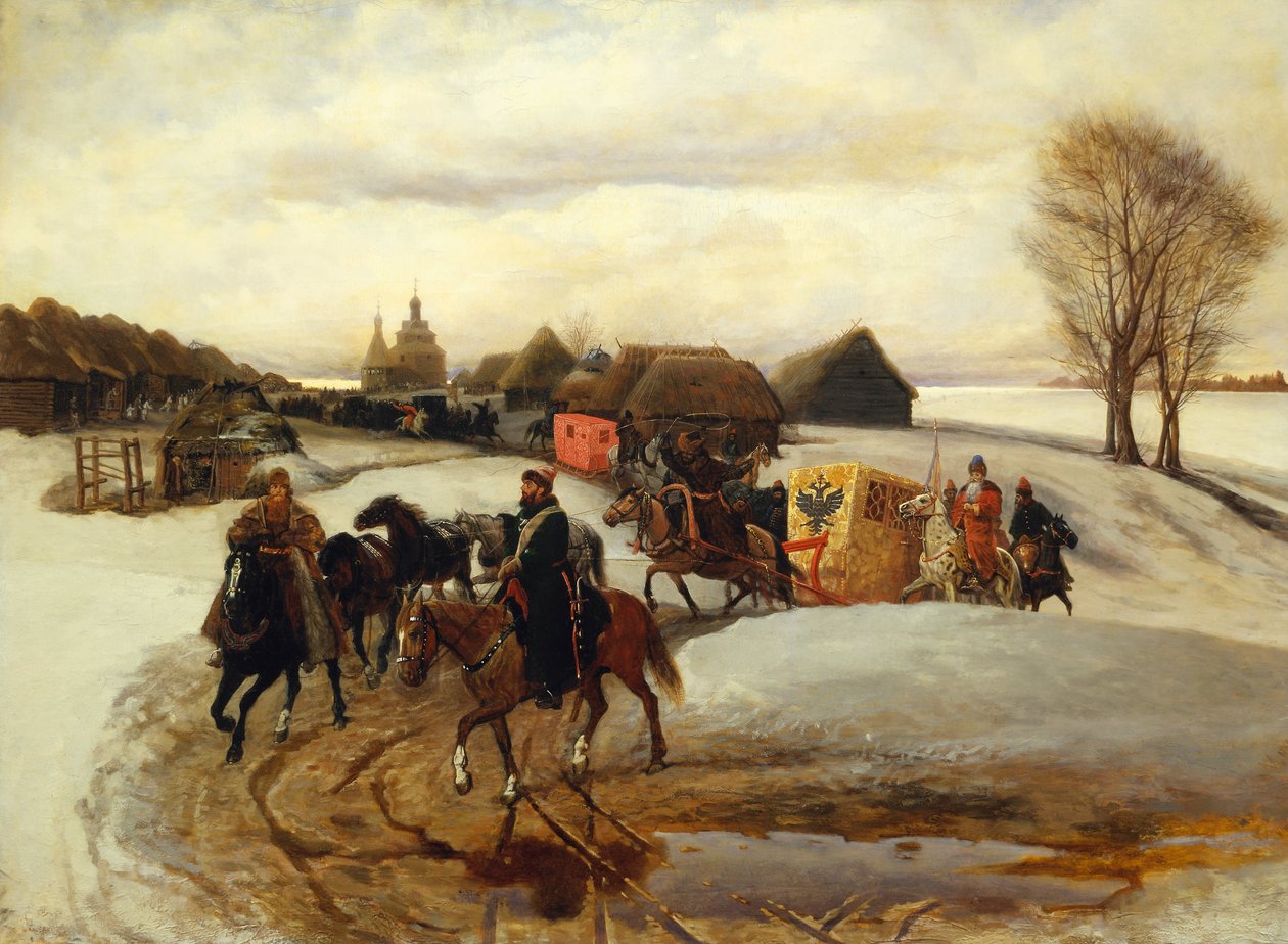 Çar I. Aleksis Mihayloviç Döneminde Çarın Bahar Hac Yolculuğu, 1868 by Vyacheslav Grigoryevich Schwarz