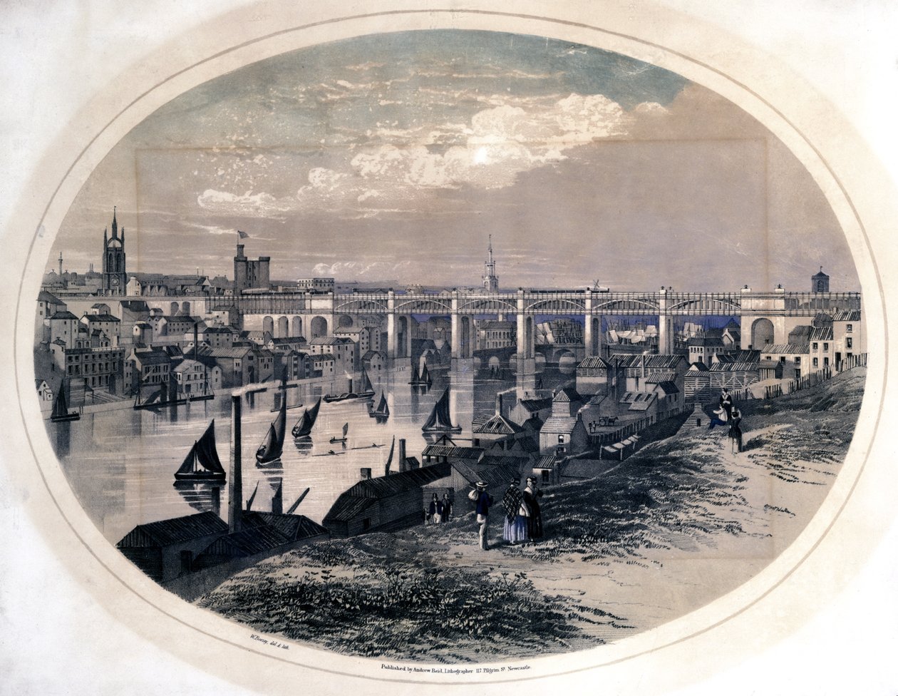 Yüksek Düzey Köprü, Newcastle-Upon-Tyne, c.1851 by W. Boozey