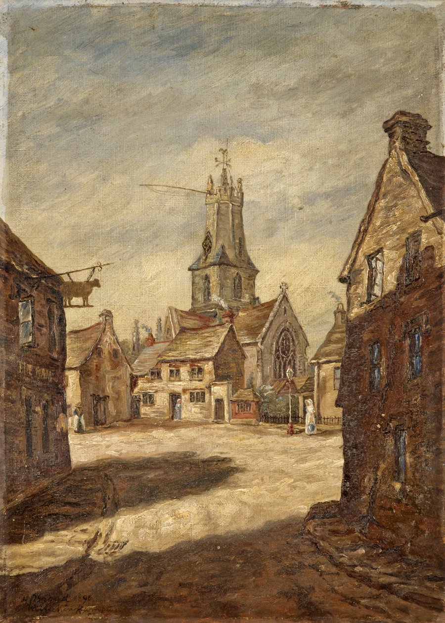 Minchinhampton Kilisesi, Stroud, Gloucestershire, 1890 dolayları by W. Brigad
