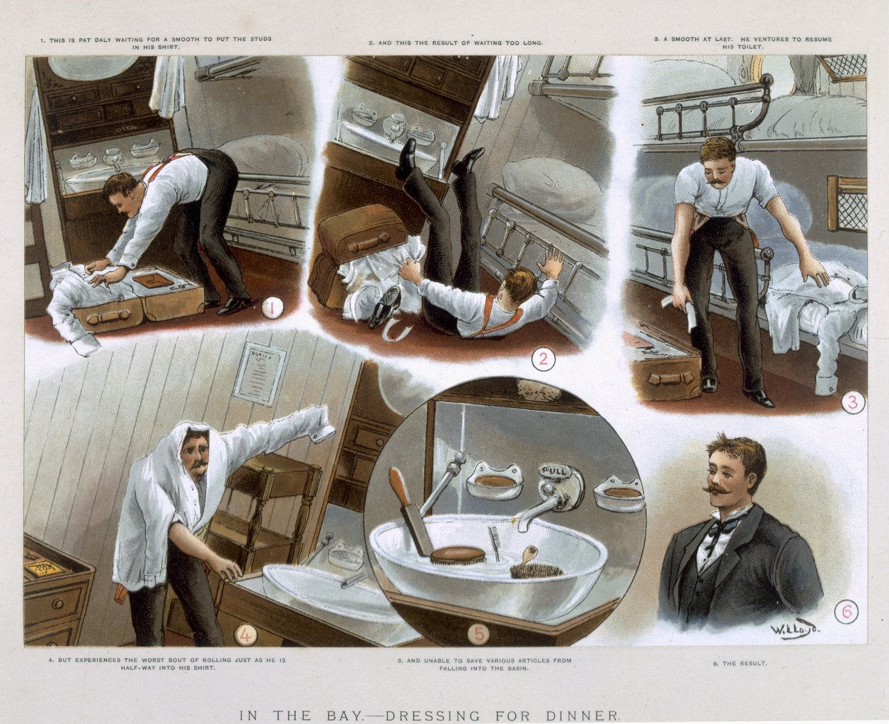 Körfezde, Akşam Yemeği için Giyinme, 'P und O Pencillings'den by W. Lloyd