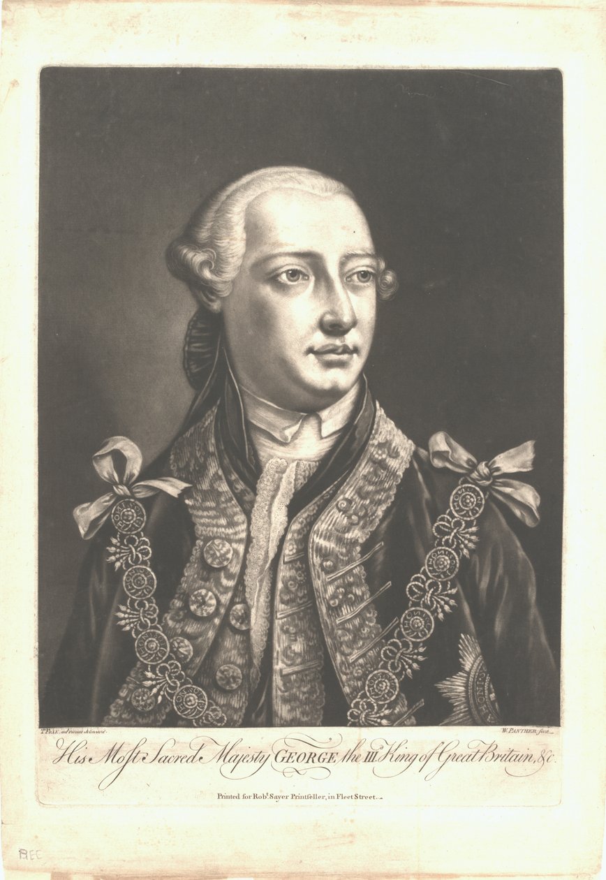 George III, c.1755 (mezzotint) by W. Panther
