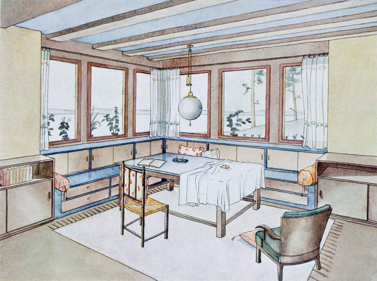 Julius Hoffman, Stuttgart, 1929 tarafından yayınlanan Modern Interiors in Colour
