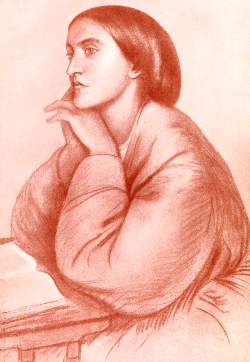 Christina Georgina Rossetti, İngiliz şair, 1912. by WA Mansell