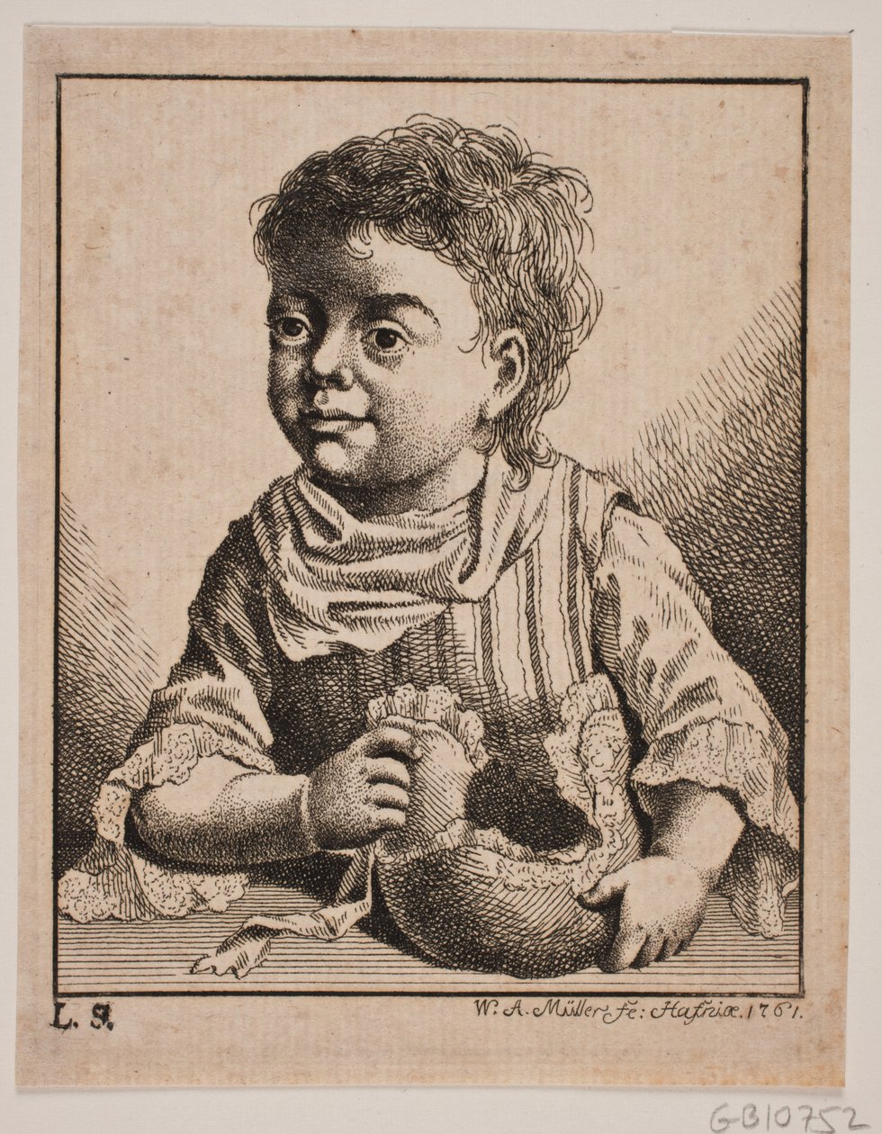 Küçük Bir Kız, Yarım Figür by W.A. Müller