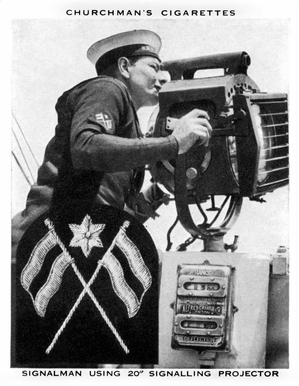 20 Sinyal Projektörü kullanan Signalman, 1937. by WA and AC Churchman