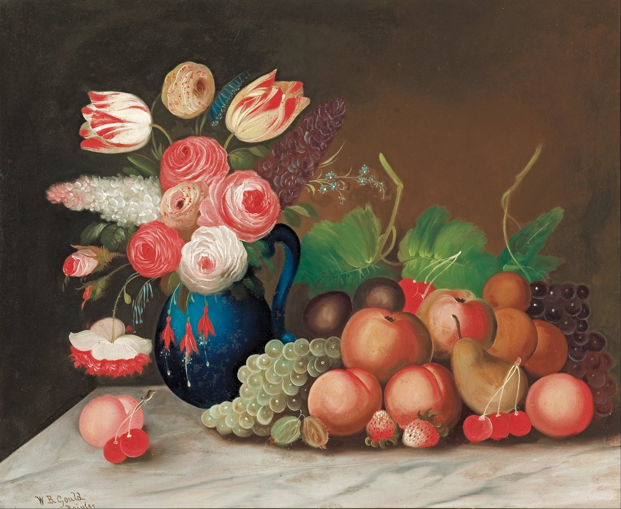 Meyve ve çiçeklerle natürmort by W.B. Gould