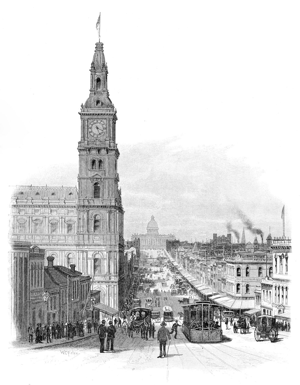 Bourke Caddesi, Melbourne, Victoria, Avustralya, 1886. by WC Fitler