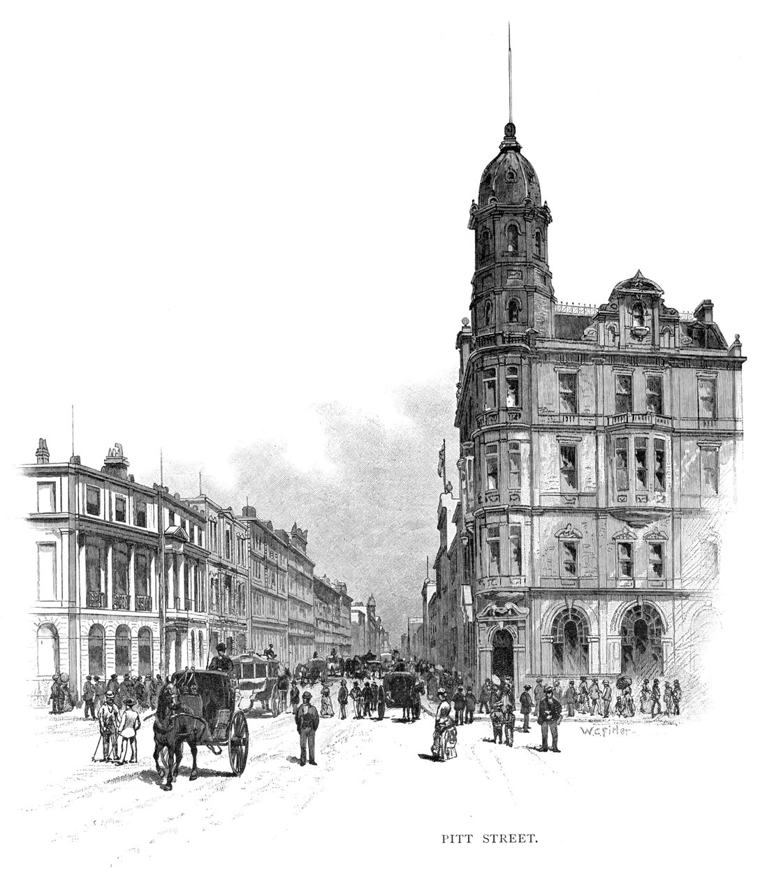 Pitt Street, Sidney, Yeni Güney Galler, Avustralya, 1886. by WC Fitler