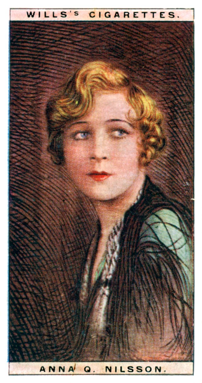 Anna Quirentia Nilsson 1888-1974, İsveç doğumlu Amerikalı aktris, 1928. by WD and HO Wills