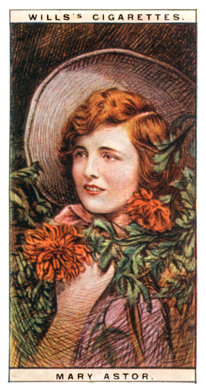 Mary Astor 1906-1987, Akademi Ödüllü Amerikalı aktris, 1928. by WD and HO Wills