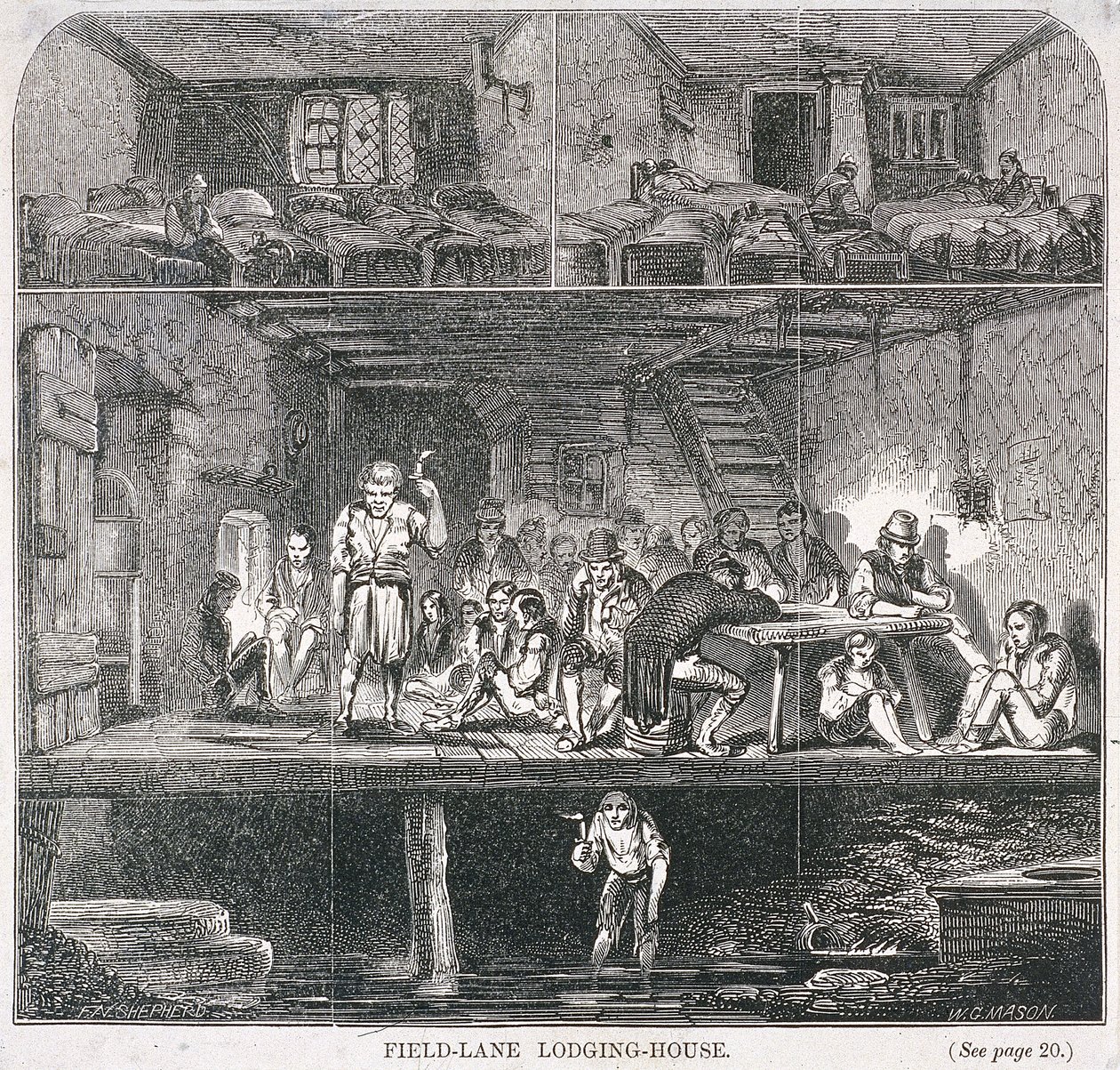 Field Lane Lojman Evi, Londra, 1847 by WG Mason