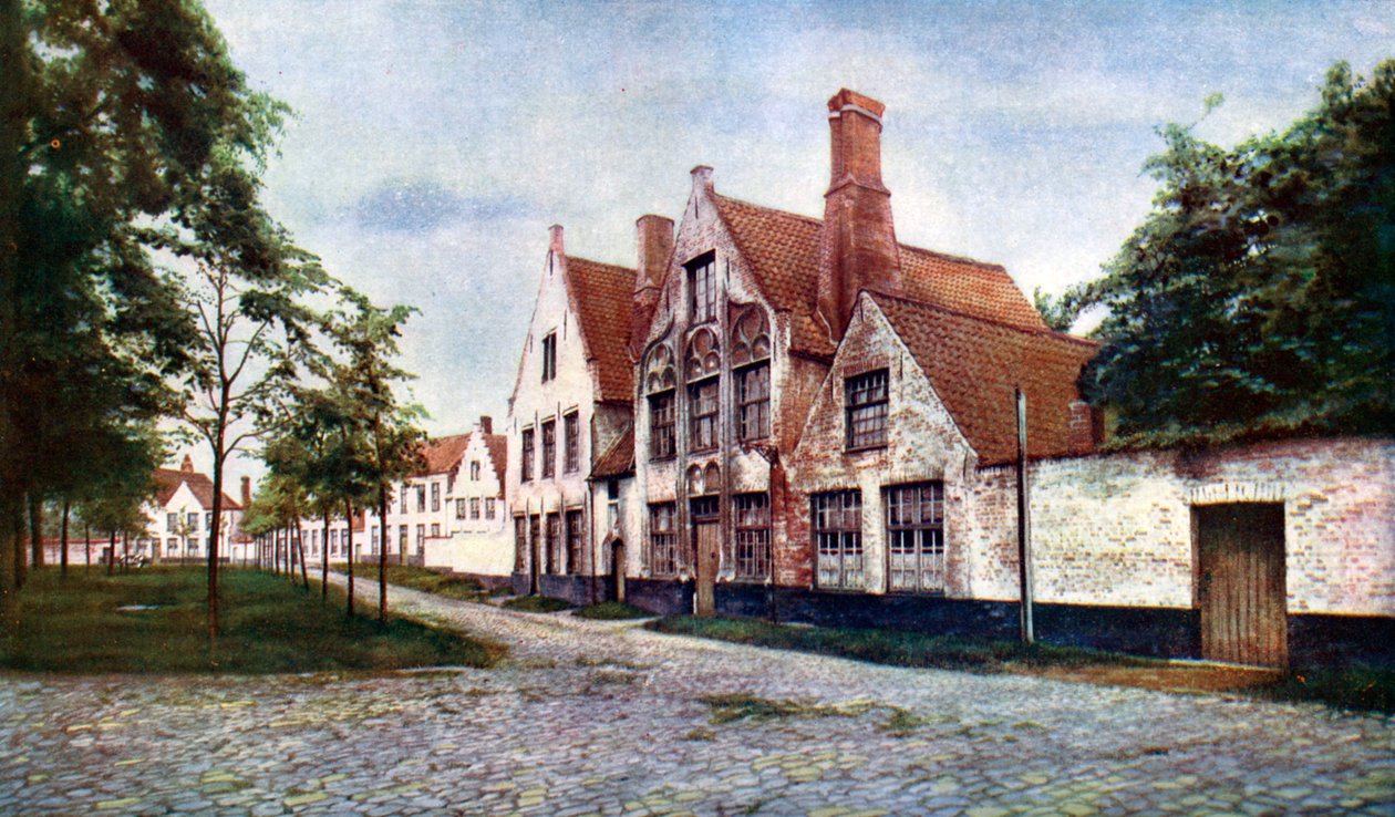 Beguinage of the Vineyard, Bruges, Belçika, c1924. by WH Smith