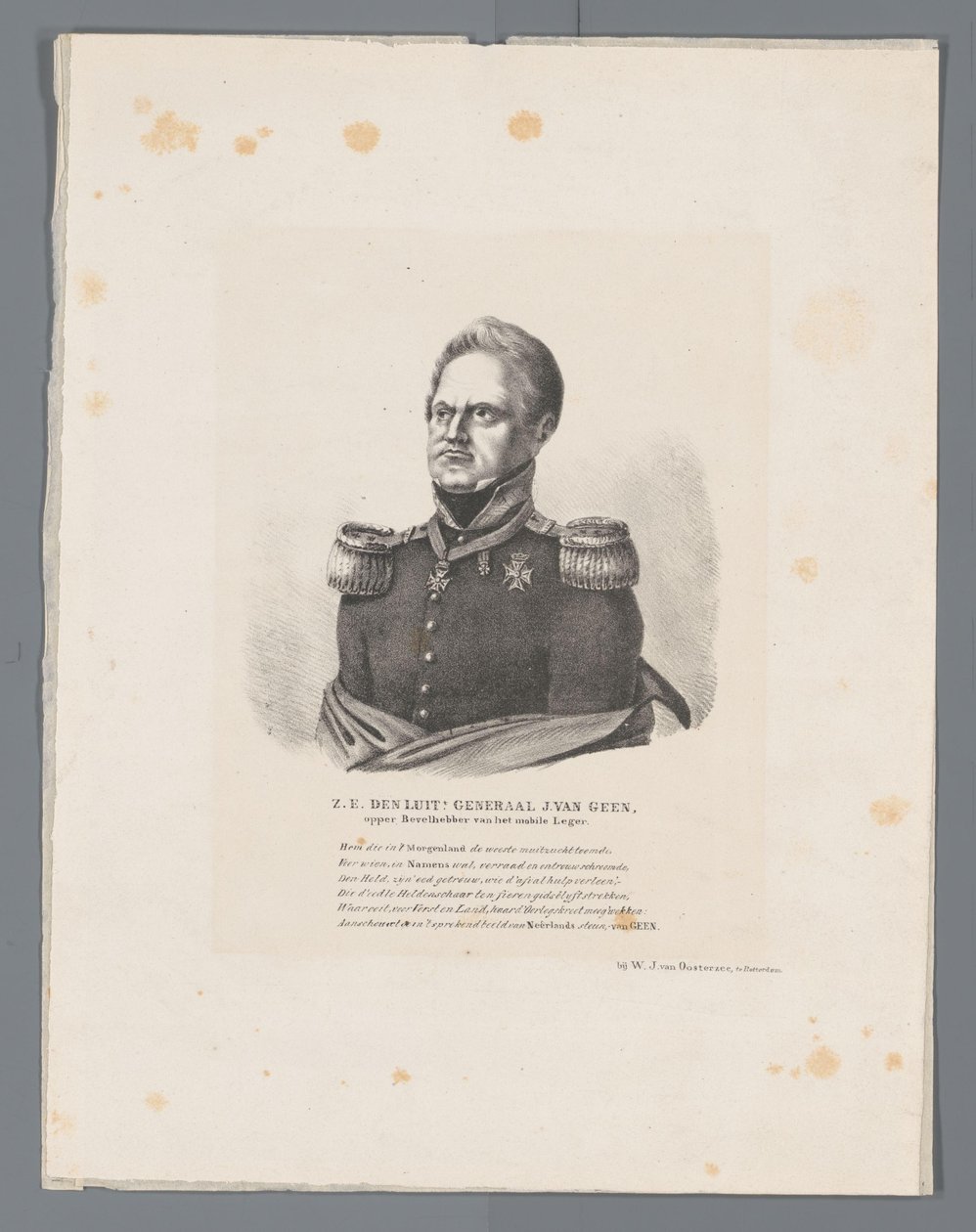 HE den Luit General J. van Geen, Mobil Ordu Başkomutanı (nesnedeki başlık) by W.J. van Oosterzee