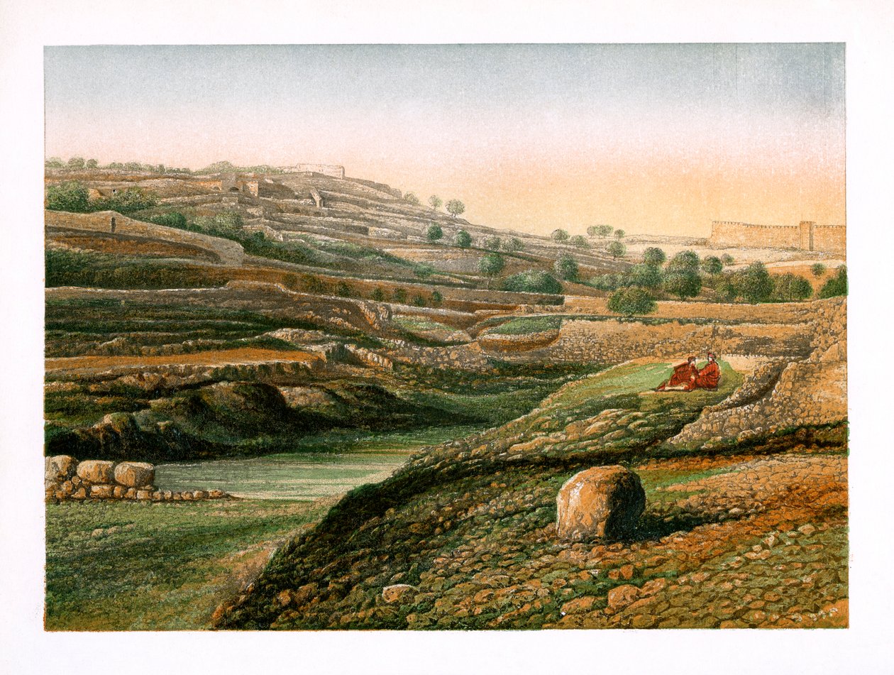 Gihon Vadisi ve Aşağı Havuzu, Kudüs, c1870 by W. Dickens