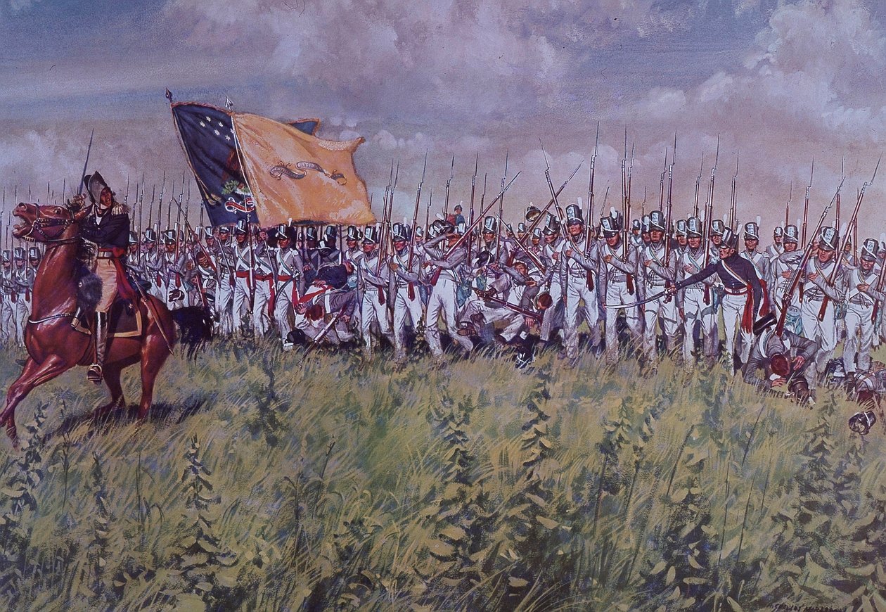 Chippawa Savaşı (renkli taş) by John Ward Dunsmore
