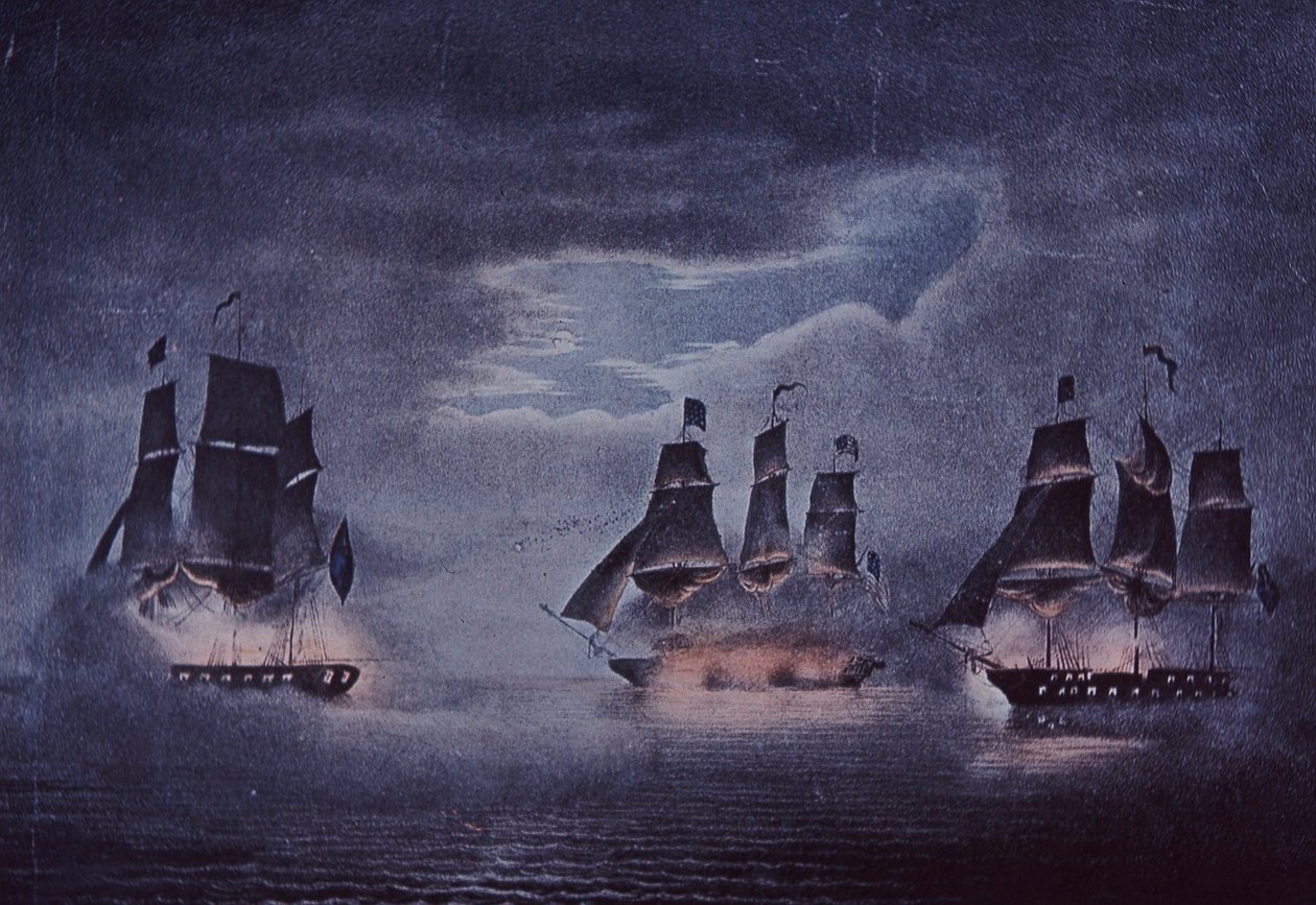 USS Anayasası (renkli taş) by John Ward Dunsmore