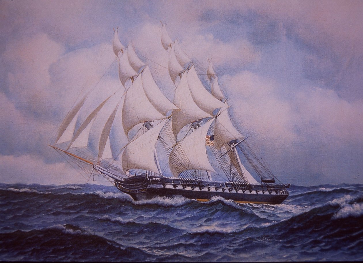 USS Anayasası (renkli taş) by John Ward Dunsmore