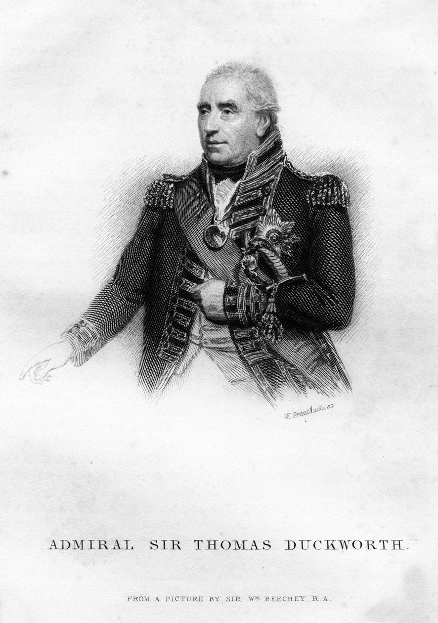 Sir John Thomas Duckworth 1747-1817, İngiliz deniz subayı, 1837. by W. Greatbatch