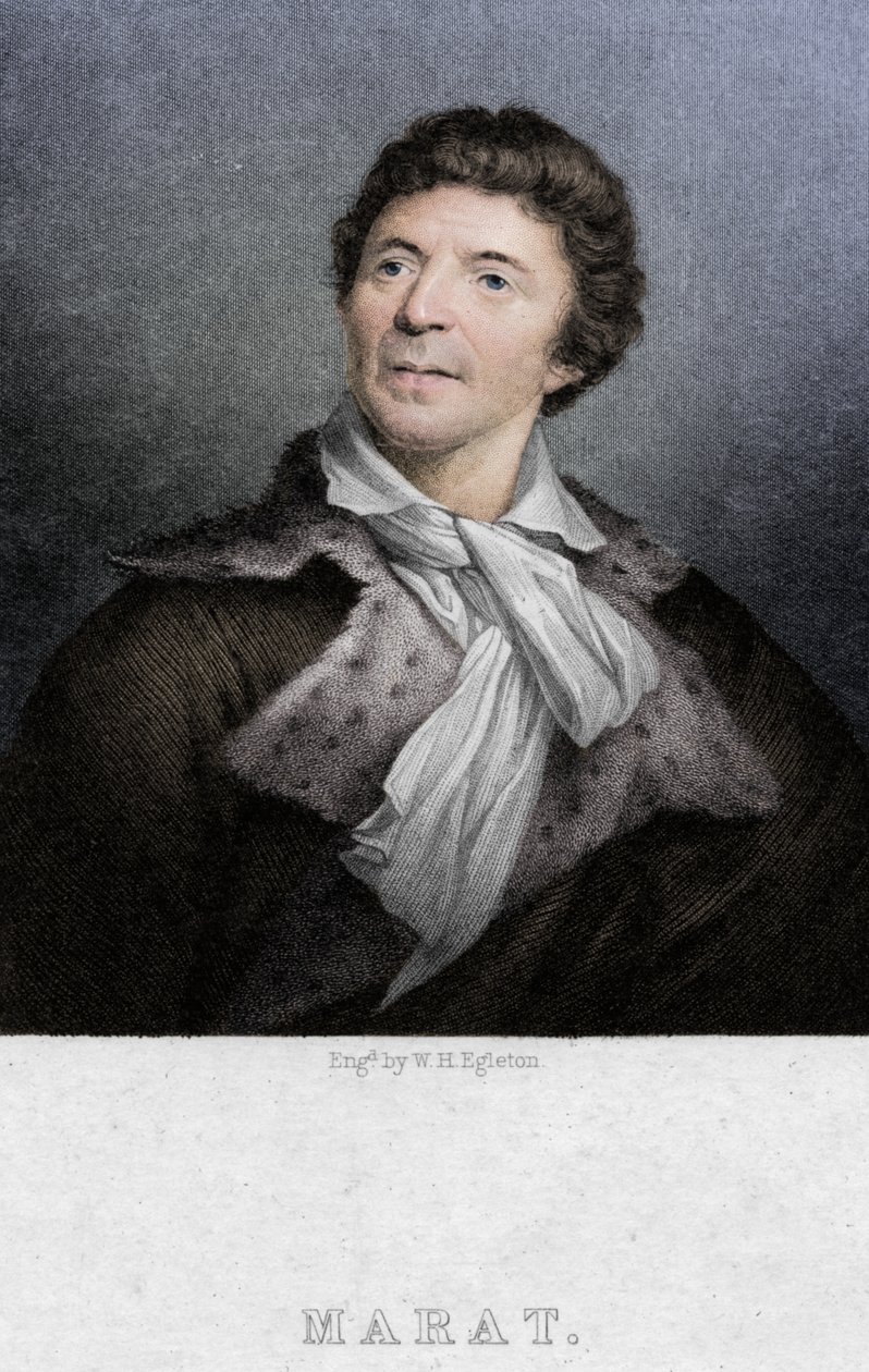 Jean-Paul Marat 1743-1793, doktor, bilim adamı ve siyaset kuramcısı, c1830 by W. H. Egleton