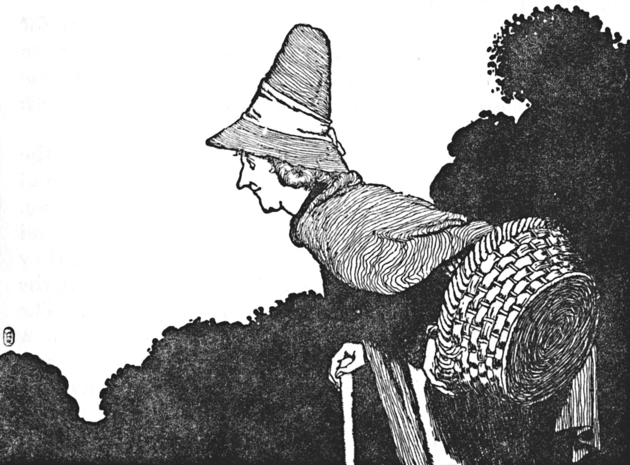 Ve Meyve Sepeti Dolu Yaşlı Bir Kadınla Tanıştım, c1930 by William Heath Robinson
